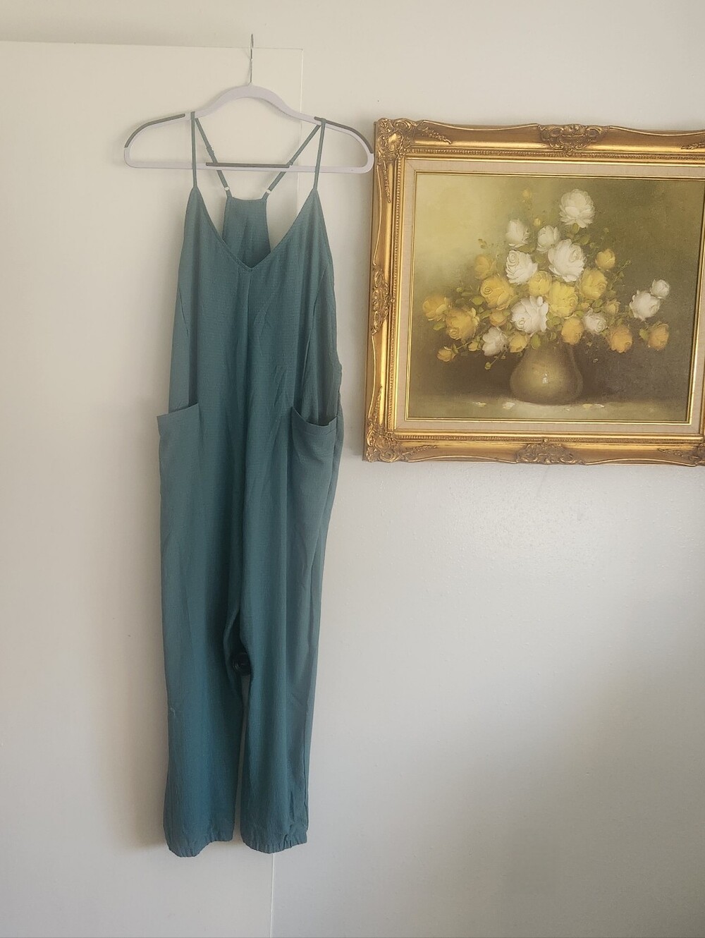 Cupshe Teal Strappy Women's Swimsuit Coverup Jumpsuit